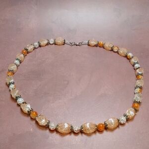 Chic Beaded Necklace in Goldand Silver - NWOT